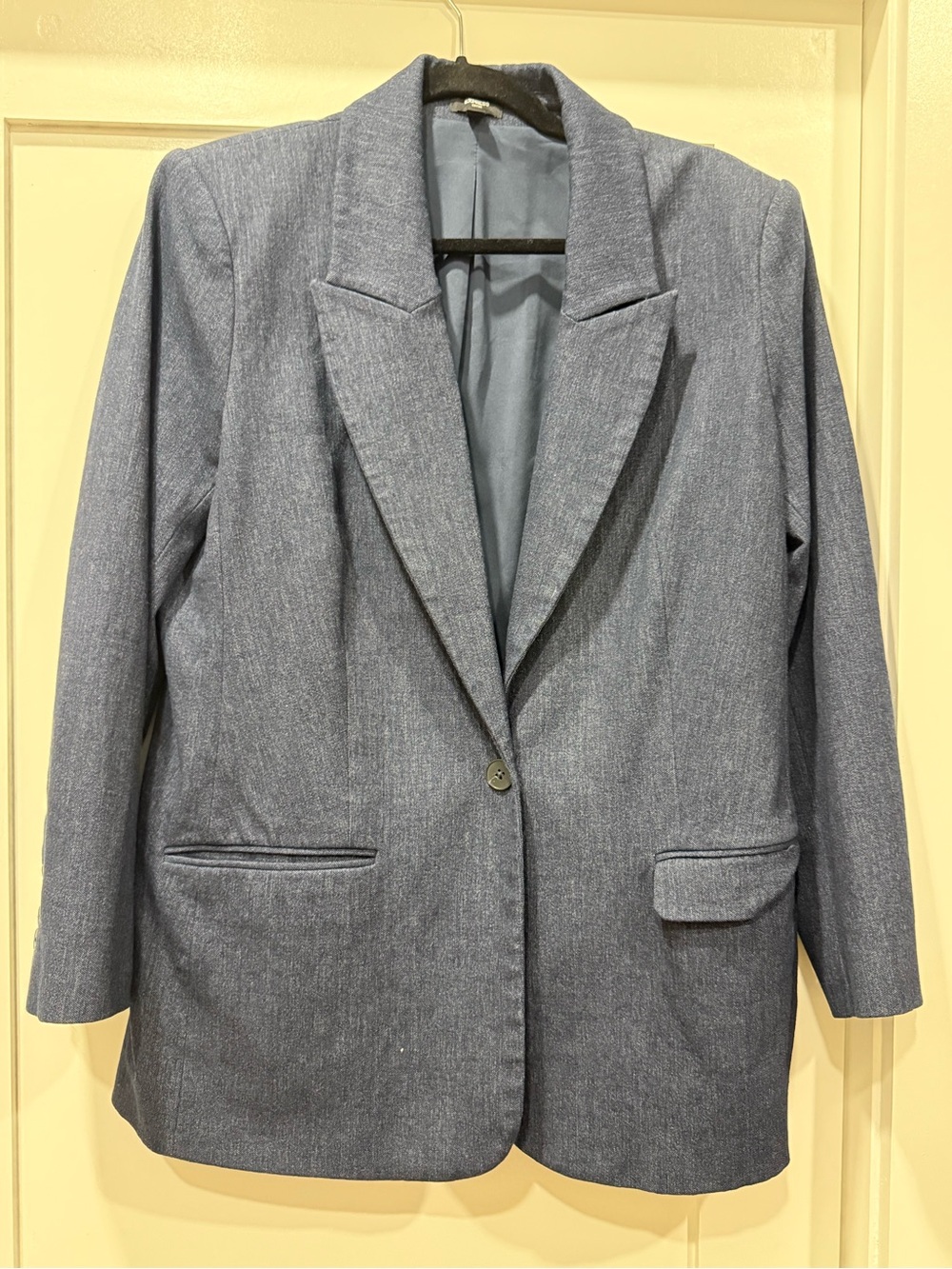 Express Women's Navy Blue Single-Button Blazer